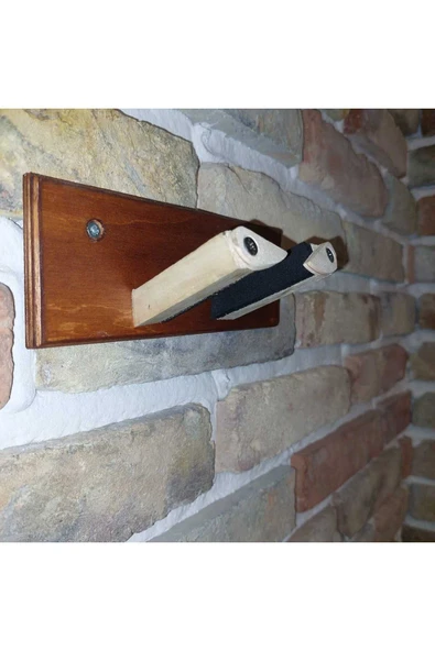 Sağlam Ahşap Bağlama Saz Cura Duvar Askısı Standı Ceviz - Koleksiyonculara Ozel - 4