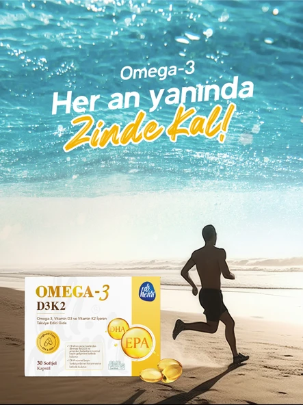 Balık Yağı Içeren Omega-3 D3 & K2 Vitamin 30 Tablet Takviye Edici Gıda - 3