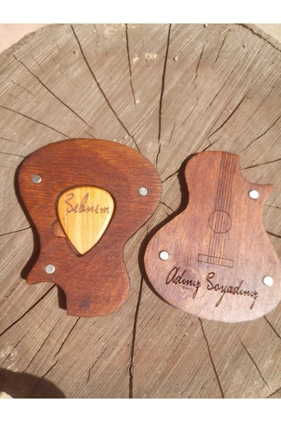 Kişiye Özel Isim Yazılabilir Ahşap Gitar Pena Kutusu - Gitaristler Icin Özel Tasarım - Resim 4