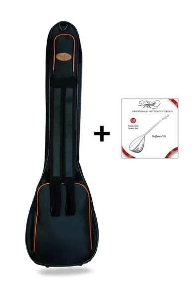 Profesyonel Bağlama Saz Kılıfı Su Geçirmez 20 Mm Pedli Gigbag Kısa Sap Softcase - 1 Takım Tel Hediye ürün görseli