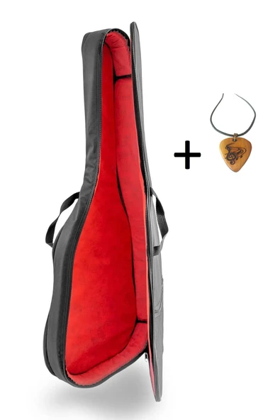 Profesyonel Su Geçirmez, 20 Mm Pedli Soft Case Akustik Gitar Kılıfı - Ahşap Pena Kolye Hediye