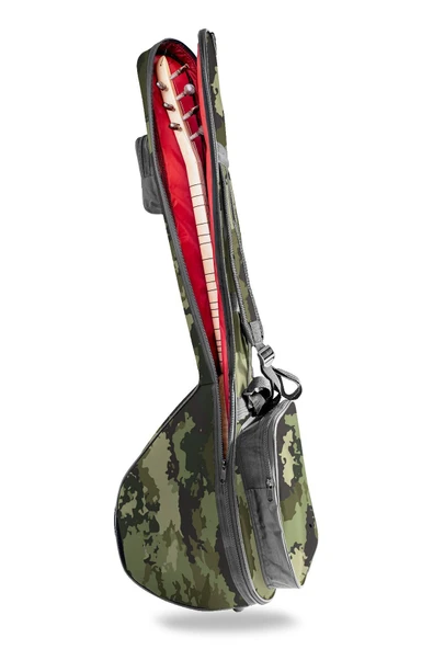 Profesyonel Pedli Gigbag Kısa Bağlama Saz Kılıfı Kamuflaj Desen Baglama + Tel Takımı - 2