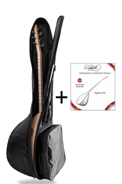 Soft Case Kısa Sap Bağlama Saz Kılıfı Siyah Od44 Tel Takımı Hediye ürün görseli