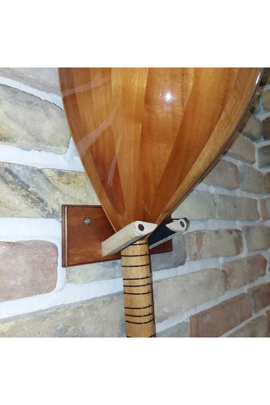 Tüm Bağlama Saz Ölçülerine Uygun Ahşap Duvar Askısı Standı - Resim 2