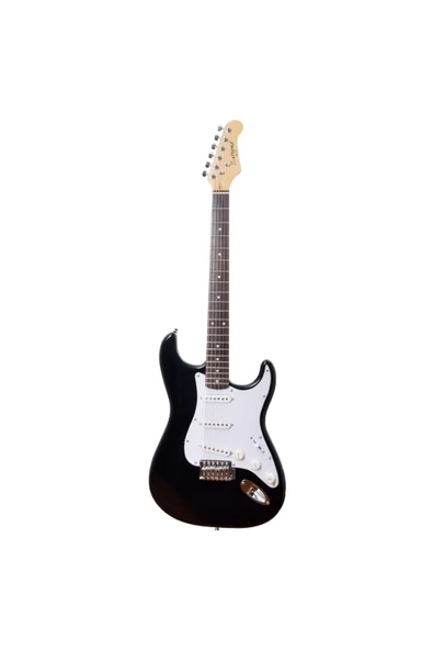 Elektro Gitar M.work Siyah Beyazı + Yedek Tel + Kılıf + Pena