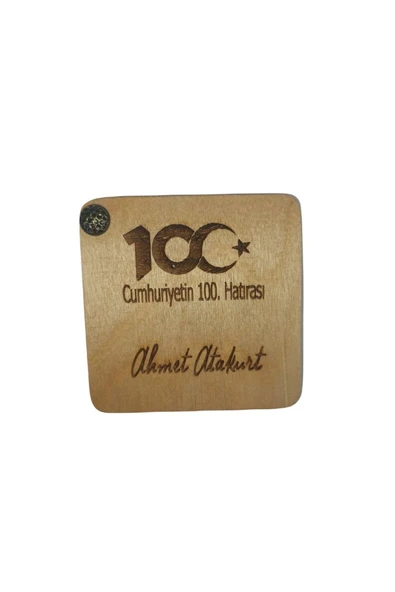 Natural Ahsap Pena Kutusu 1 Pena Hediye 100 Yıl Hatırası Kişiye Özel Isim Yazma Özel Paketleme - Resim 5