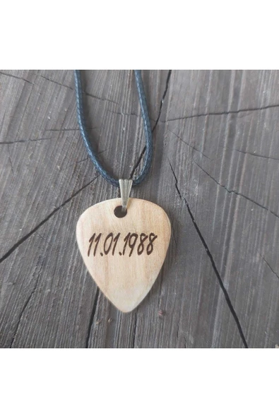 Özel Gün Tarih Yazılabilir Ahşap Kutusuyla Birlikte Pena Kolye - Hatıra Hediye Fikri - 6