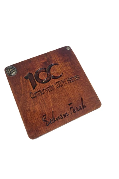 Kişiye Özel Ahşap Pena Kutusu 3 Pena 100 Yıl Hatırası Hediye Paketi - Resim 4