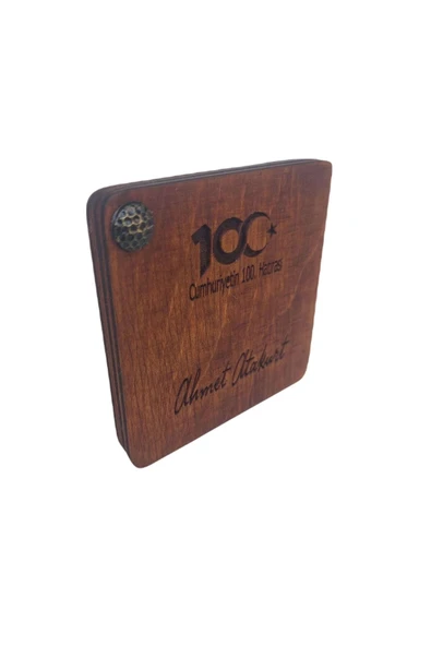 Ahsap Pena Kutusu 1 Pena Hediye 100 Yıl Hatırası Kişiye Özel Isim Yazma Özel Paketleme - Resim 4
