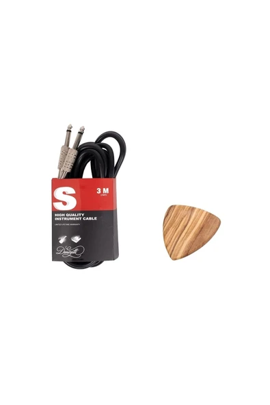 Gitar Jak Kablo 3mt Ahşap Pena Hediyeli