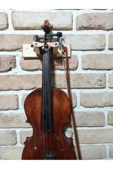 Dekoratif Keman Duvar Askısı Standı Aparatı Ahşap Natural Tasarım - 8