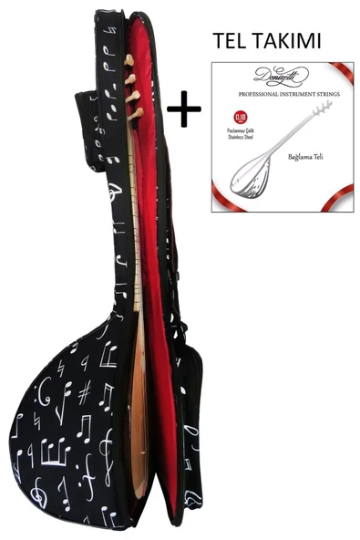 Profesyonel Gigbag Kısa Bağlama Saz Kılıfı Nota Desenli ürün görseli