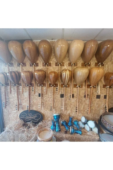 Ahşap Bağlama Saz Duvar Askısı Standı Natural - Resim 6