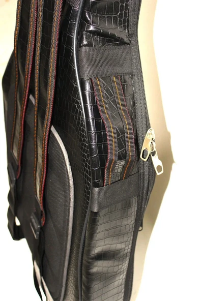 Yüksel Korumalı Profesyonel 1. Sınıf  Deri Gigbag Elektro Gitar Kılıfı ( Ahşap Pena Hediye) Siyah - 4
