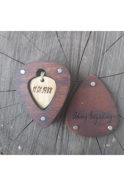 Özel Gün Tarih Yazılabilir Ahşap Kutusuyla Birlikte Pena Kolye - Hatıra Hediye Fikri - 4