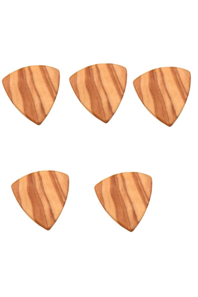 5 Adet Profesyonel Ahşap Gitar Ukulele Penası Wooden Guitar Picks Kiraz Ağacı ürün görseli