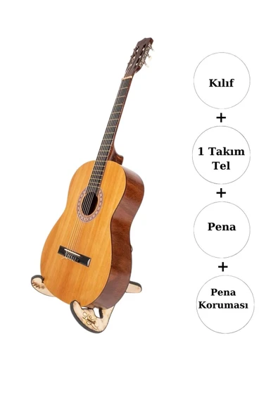 Klasik Gitar Dnz375 - 1 Takım Tel - Pena - Kılıf Hediyeli