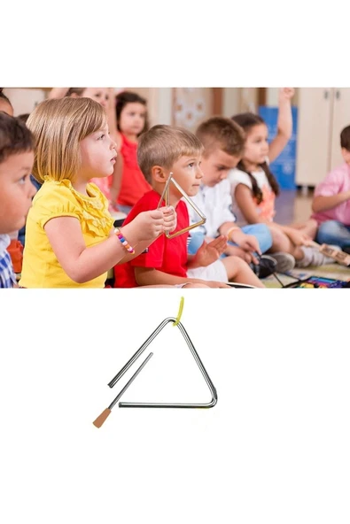 Metal Eğitici Üçgen Zil Müfredata Uygun Anaokulu Ve Ilk Orta Öğretim Çocuk Müzik Aleti Triangle - 2