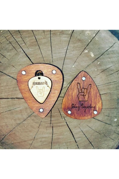 Kişiye Özel Metalica Logolu Pena Kolye Ahsap Kutu Hediyeli - 3