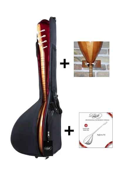 Kısa Sap Bağlama Saz Kılıfı Gigbag  + Tel Takım  + Duvar Askı Standı Hediyeli - Full Koruma