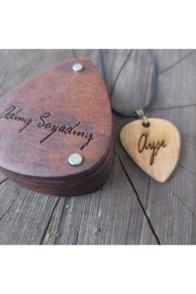 Özel Gün Tarih Yazılabilir Ahşap Kutusuyla Birlikte Pena Kolye - Hatıra Hediye Fikri - 7