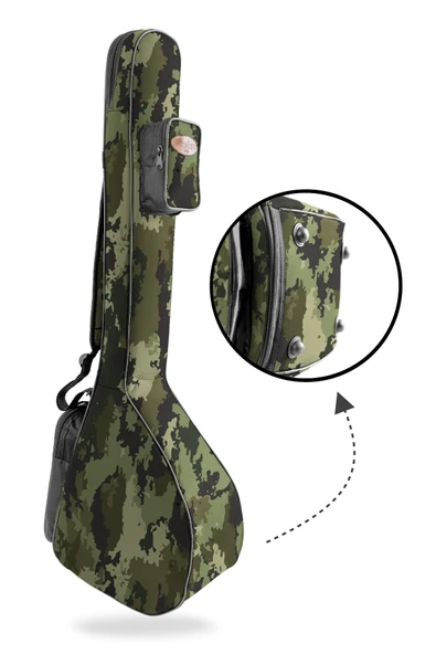 Profesyonel Gigbag Uzun Sap Bağlama Saz Kılıfı Kamuflaj Su Geçirmez Taşıma Çantası Softcase - 3