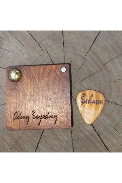 Muzik Severlere Unutulmaz Hatıra Kişiye isime Özel Klasik Akustik Elektro Gitar Ahşap Pena Kutusu - Resim 4