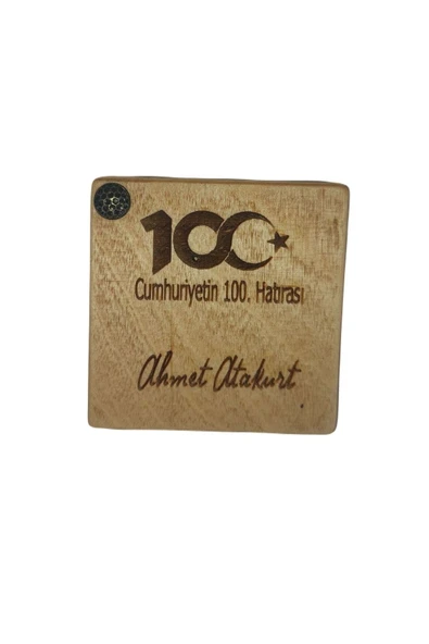 Natural Ahsap Pena Kutusu 1 Pena Hediye 100 Yıl Hatırası Kişiye Özel Isim Yazma Özel Paketleme - Resim 3