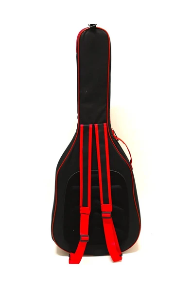 Klasik Gitar Kılıfı Kırmızı Taşıma Çantası Gigbag Softcase + Ahşap Pena - Fark Yaratan Özel Tasarım - Resim 3