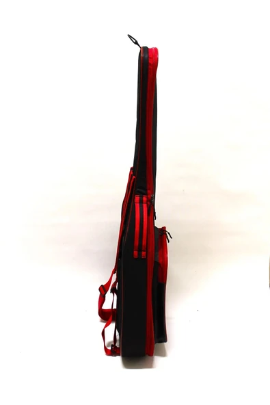 Klasik Gitar Kılıfı Kırmızı Taşıma Çantası Gigbag Softcase + Ahşap Pena - Fark Yaratan Özel Tasarım - Resim 2