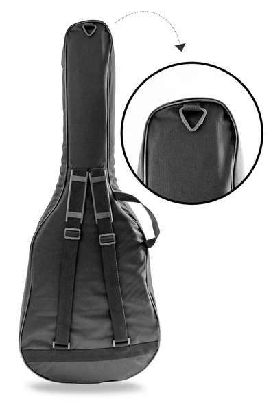 Profesyonel Su Geçirmez, 20 Mm Pedli Soft Case Akustik Gitar Kılıfı - Ahşap Pena Kolye Hediye - 4