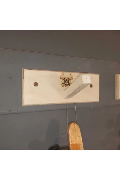 Ahşap Bağlama Saz Cümbüş Tambur Kemençe Enstrüman Için Duvar Ip Askısı Standı - Resim 2