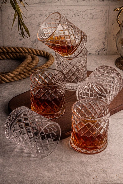 Snippy Madrid - 6'lı Cam Bardak 250 ml El Yapımı Meşrubat Bardağı - 3