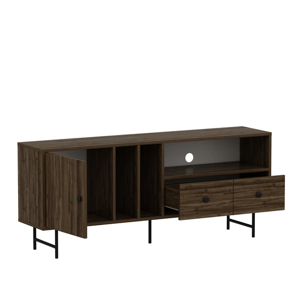 T002 Kapaklı, Çekmeceli Tv Sehpası Sandık Ceviz - 3