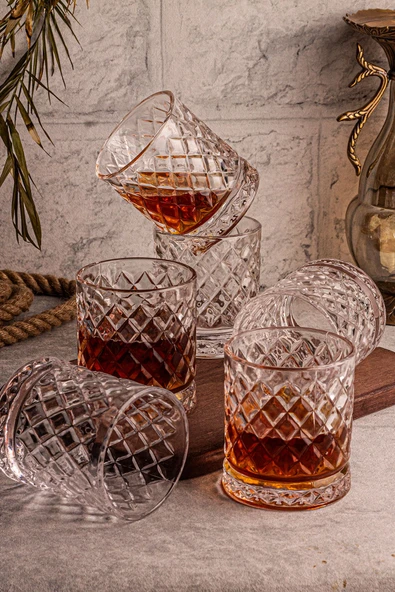Snippy Madrid - 6'lı Cam Bardak 250 ml El Yapımı Meşrubat Bardağı