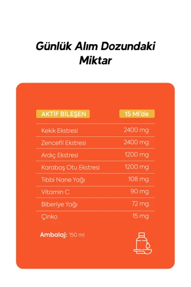 Elidef Şurup Zencefil, C Vitamini Ve Çinko Içeren Takviye Edici Gıda - 4
