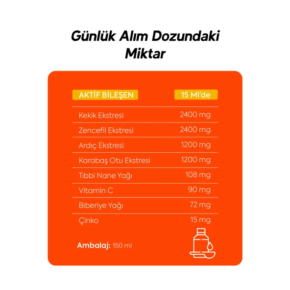 Elidef Şurup Zencefil, C Vitamini Ve Çinko Içeren Takviye Edici Gıda - Resim 5