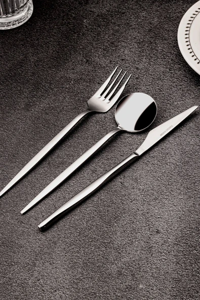 Snippy Fettucini - 6 Kişilik 36 Parça Paslanmaz Çelik Çatal Kaşık Bıçak Takımı 18/10 304 Paslanmaz Çelik - 4