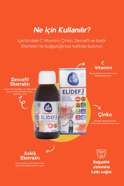Elidef Şurup Zencefil, C Vitamini Ve Çinko Içeren Takviye Edici Gıda - 2