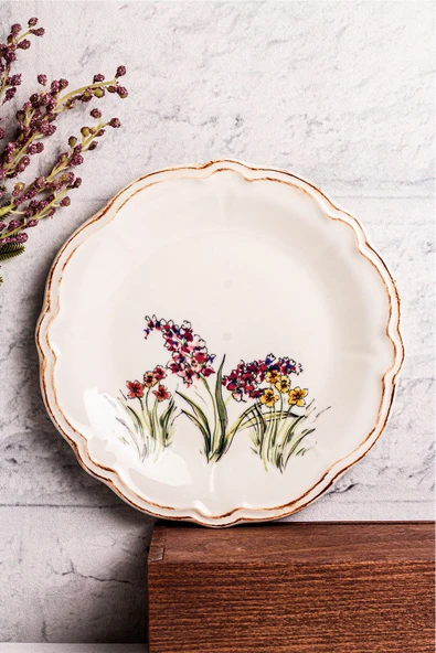 Snippy Wild - 6 Parça Porselen Kahvaltı Takımı Pasta Seti Pasta Tabağı Tatlı Tabağı Kahvaltılık Tabak 21cm - 4