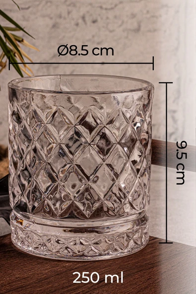 Snippy Madrid - 6'lı Cam Bardak 250 ml El Yapımı Meşrubat Bardağı - 8