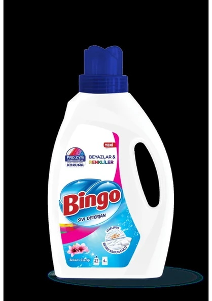 Bingo Sıvı Deterjan 1755 ml Renkliler&beyazlar Amber