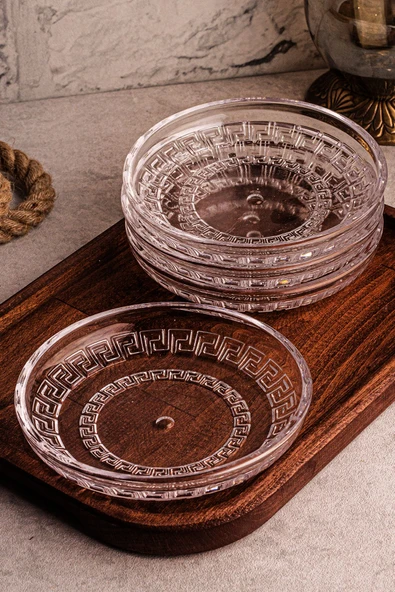 Snippy Lady - 4'lü El Yapımı Cam Tabak Kahvaltı Tabağı Sunum Tabağı Sos Tabağı 14,5 cm - Resim 3