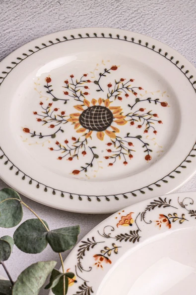 Snippy Garden - 24 Parça 6 Kişilik Porselen Yemek Takımı - 6