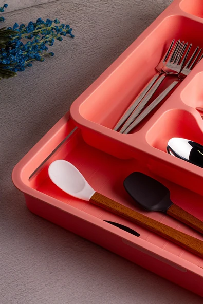 Snippy Spony - Tek Taraflı Uzayabilen Ayarlanabilir Pratik Çekmece Içi Kaşıklık Düzenleyici , Kepçelik - Resim 8