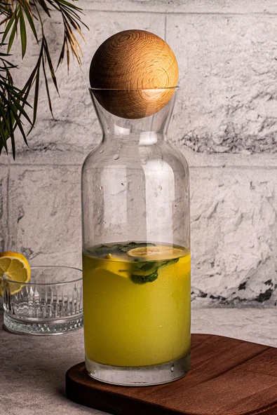 Snippy Ahşap Top Kapaklı Karaf / Sürahi 1200ml - 3
