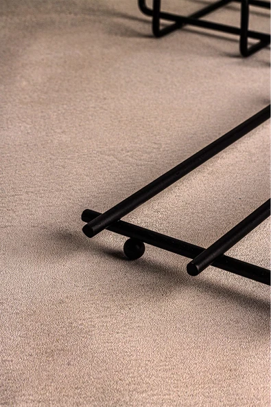 Snippy Mety - Metal Nihale Siyah Demir Nihale Tezgah Üstü Nihale Kare Metal Altlık Çaydanlık Tava Altılığı - Resim 3