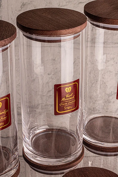 Snippy Story - 12'li Etiketli Cam Jumbo Saklama Kabı Baharatlık Takımı 1150 ml - Erzak Saklama Kabı Seti - Resim 5