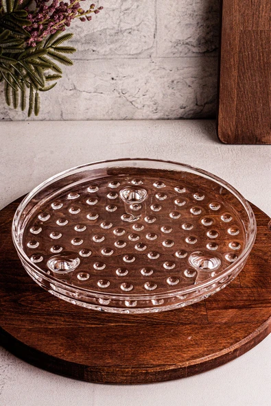 Snippy Vitria - Cam Ayaklı Yuvarlak Kek ve Pasta Sunumluk Kek Kurabiye Pasta Tabağı - Resim 6