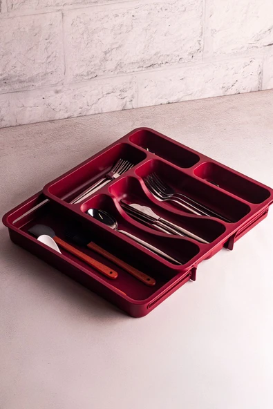 Snippy Spony - Tek Taraflı Uzayabilen Ayarlanabilir Pratik Çekmece Içi Kaşıklık Düzenleyici , Kepçelik - Resim 6